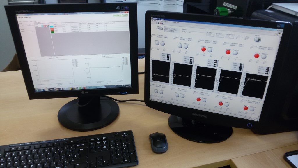 RH/temperature real-time data acquisition and logging software with the LabVIEW graphical user interface (GUI) for system temperature regulation control