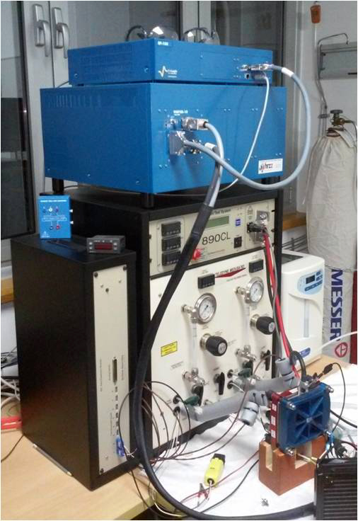 A Scribner Associates 890CL Teledyne Medusa Fuel Cell Test Station with Potentiostat SP-150 and Booster VMP3